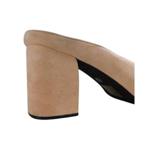Women’s Size 8.5 Jeffrey Campbell Nude Suede Block Heel Mules 3” Slip-On - Picture 5 of 5